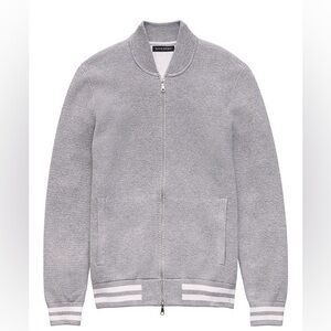 *EUC* Banana Republic / Varsity Bomber Sweater Jacket COOLMAX® / Chrome Gray / S